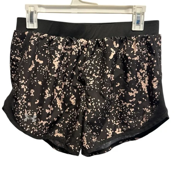 Under Armour black and pink/peach Women's Shorts - Picture 2 of 5